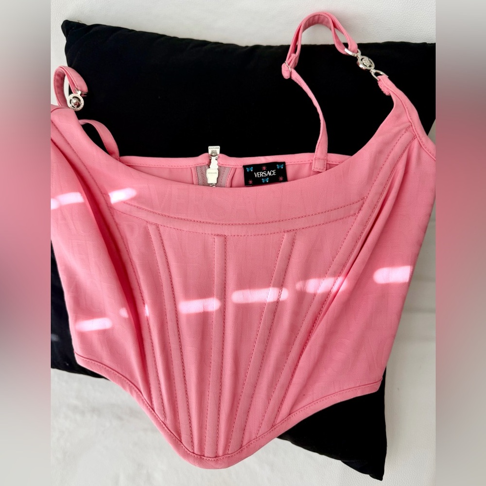 Versace Pink Zip-Up Top